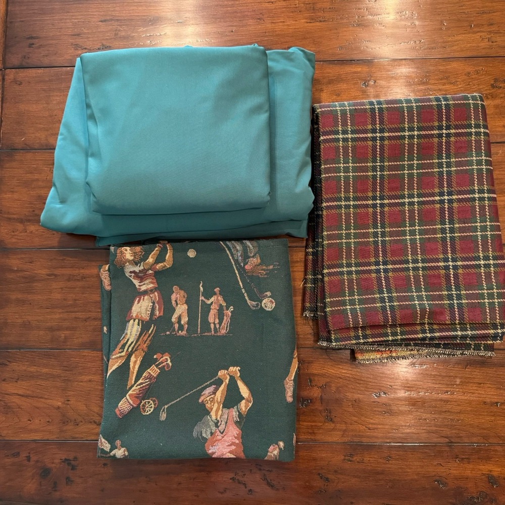 Lot of 5 High-End Tablecloths – 3 LogoSkirt Banquet + 2 Vintage Highland‎  Golf
